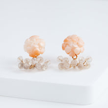 Load image into Gallery viewer, Fairy small momoiro coral and rose quartz earrings [limited edition]
