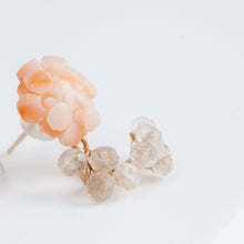 Load image into Gallery viewer, Fairy small momoiro coral and rose quartz earrings [limited edition]

