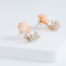 Load image into Gallery viewer, Fairy small momoiro coral and rose quartz earrings [limited edition]
