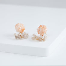 Load image into Gallery viewer, Fairy small momoiro coral and rose quartz earrings [limited edition]
