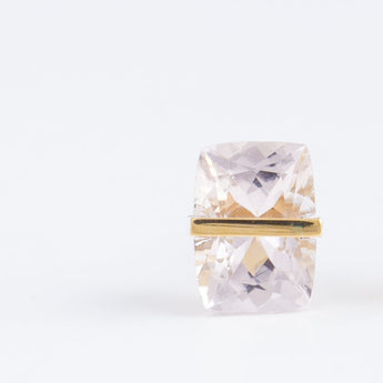 Band rectangular morganite studs