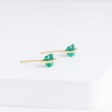 Load image into Gallery viewer, Band one-of-a-kind square emerald studs
