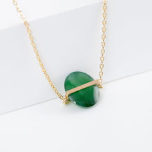 Load image into Gallery viewer, Band one-of-a-kind forest green jade necklace
