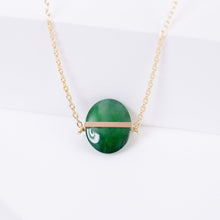Load image into Gallery viewer, Band one-of-a-kind forest green jade necklace
