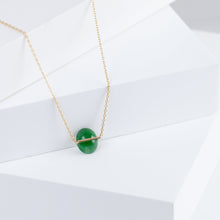 Load image into Gallery viewer, Band one-of-a-kind forest green jade necklace
