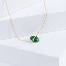 Load image into Gallery viewer, Band one-of-a-kind forest green jade necklace
