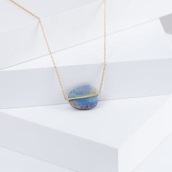 Band one-of-a-kind boulder opal necklace B