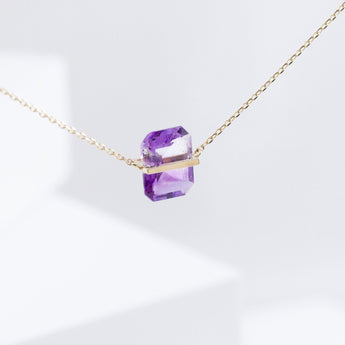 Band one-of-a-kind bi-color amethyst necklace