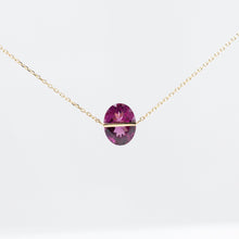 Load image into Gallery viewer, Band one-of-a-kind oval grape garnet necklace

