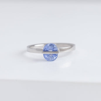 Band one-of-a-kind platinum icy sapphire ring