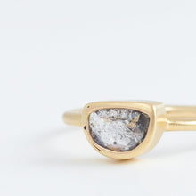 Load image into Gallery viewer, OOAK Half Moon salt and pepper diamond ring
