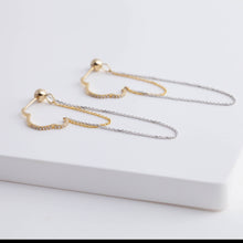 Load image into Gallery viewer, Silver linings diamond drop earrings
