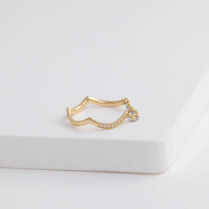 Silver linings diamond chain ring