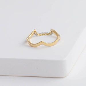 Silver linings diamond chain ring