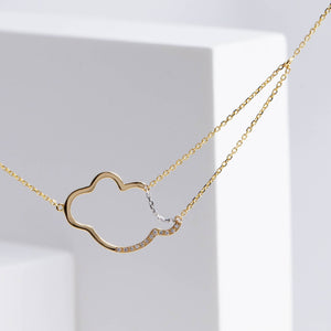 Silver linings traveling cloud diamond necklace