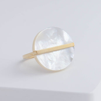 Slice mother of pearl ring