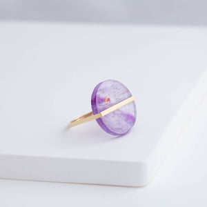 Slice amethyst ring