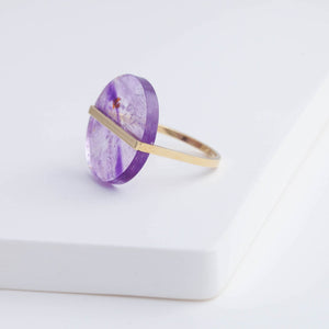 Slice amethyst ring