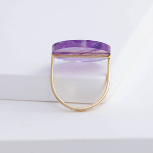 Slice amethyst ring