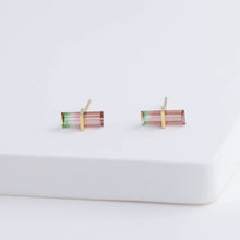 Load image into Gallery viewer, Band watermelon tourmaline studs
