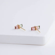 Load image into Gallery viewer, Band watermelon tourmaline studs
