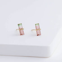 Load image into Gallery viewer, Band watermelon tourmaline studs
