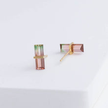 Load image into Gallery viewer, Band watermelon tourmaline studs

