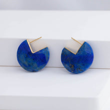 Load image into Gallery viewer, Slice lapis lazuli mini special cut earrings [limited edition]
