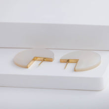 Load image into Gallery viewer, Slice mother of pearl earrings - small
