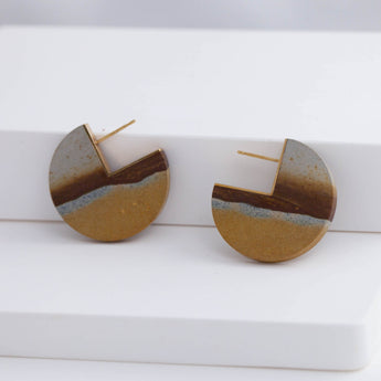 Slice sandstone earrings - small