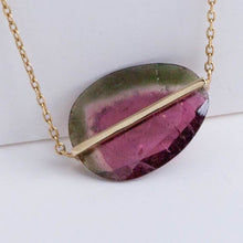 Load image into Gallery viewer, Band one-of-a-kind watermelon tourmaline necklace
