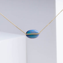 Load image into Gallery viewer, Band one-of-a-kind black opal necklace
