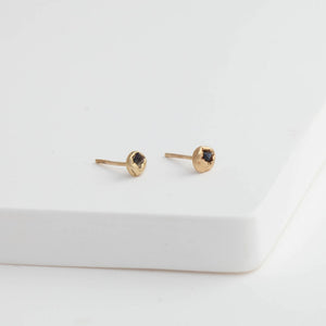 One-of-a-kind sapphire nugget studs