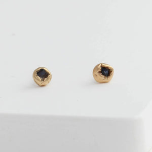 One-of-a-kind sapphire nugget studs