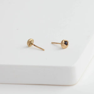 One-of-a-kind sapphire nugget studs