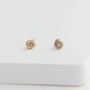 One-of-a-kind sapphire nugget studs