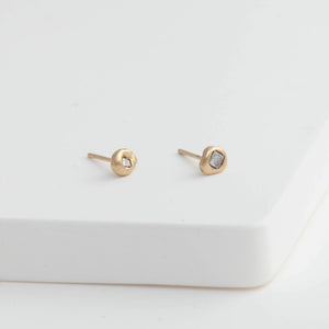 One-of-a-kind sapphire nugget studs
