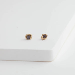 One-of-a-kind sapphire nugget studs