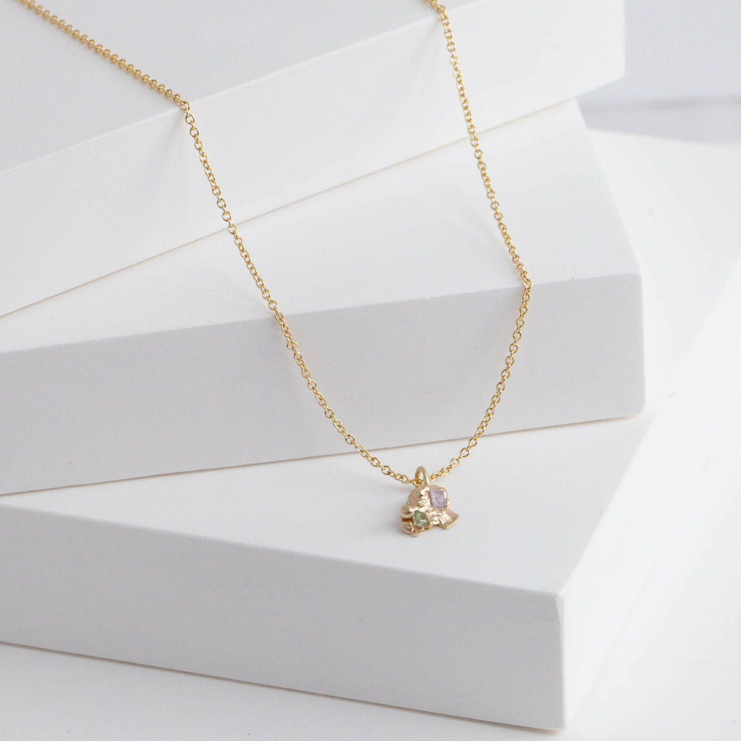 One-of-a-kind sapphire nugget necklace