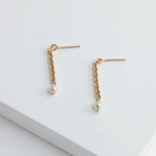 Load image into Gallery viewer, 14K Cleo chain earrings
