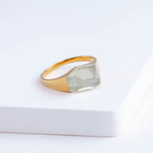 Load image into Gallery viewer, Mini rock green aquamarine ring
