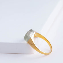 Load image into Gallery viewer, Mini rock green aquamarine ring
