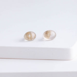 Rough stone topaz pebble stud