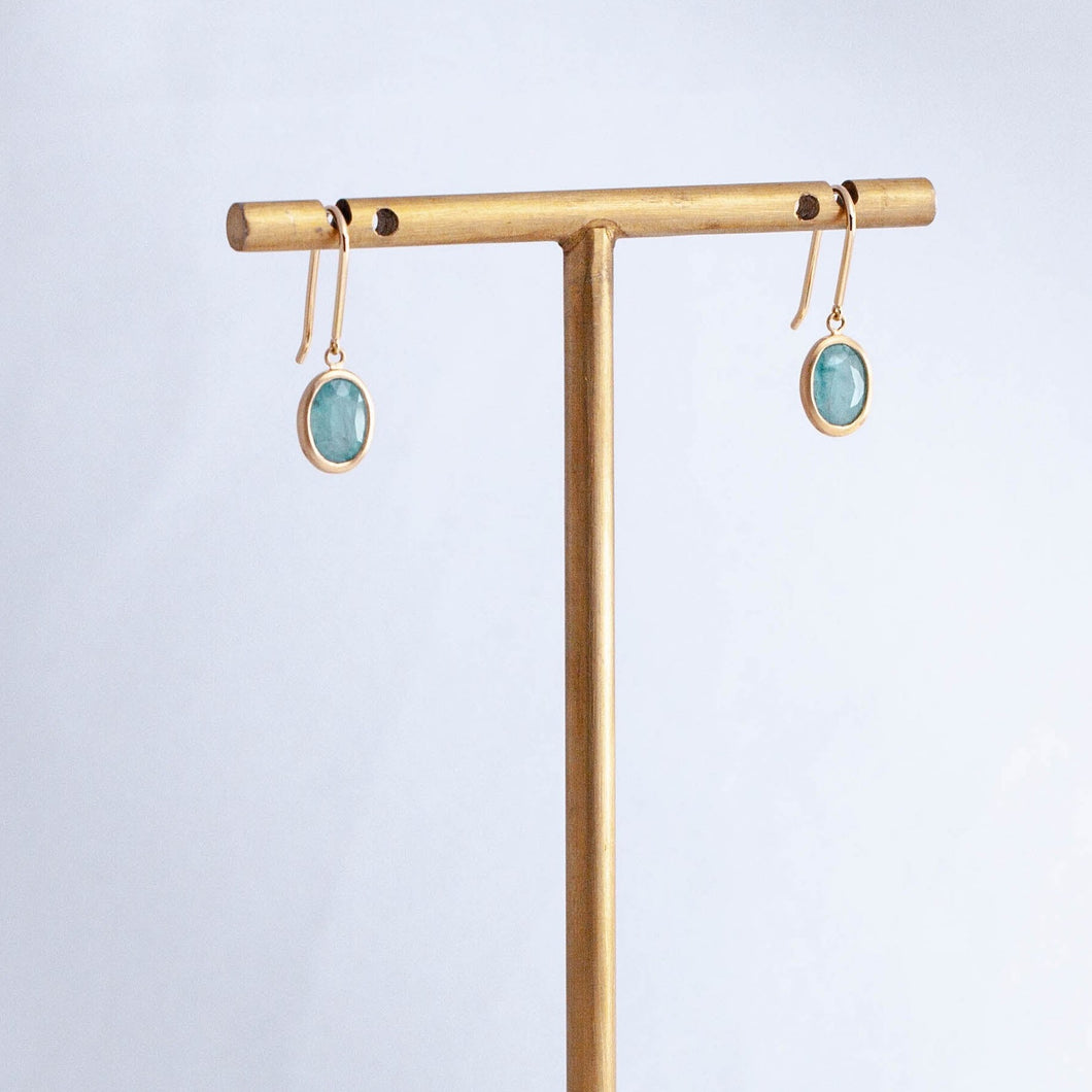 Grandidierite hook earrings