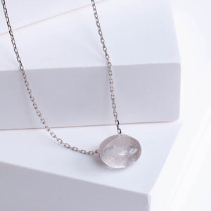 Rock Himalayan quartz necklace (small round)