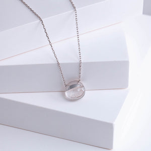 Rock Himalayan quartz necklace (small round)