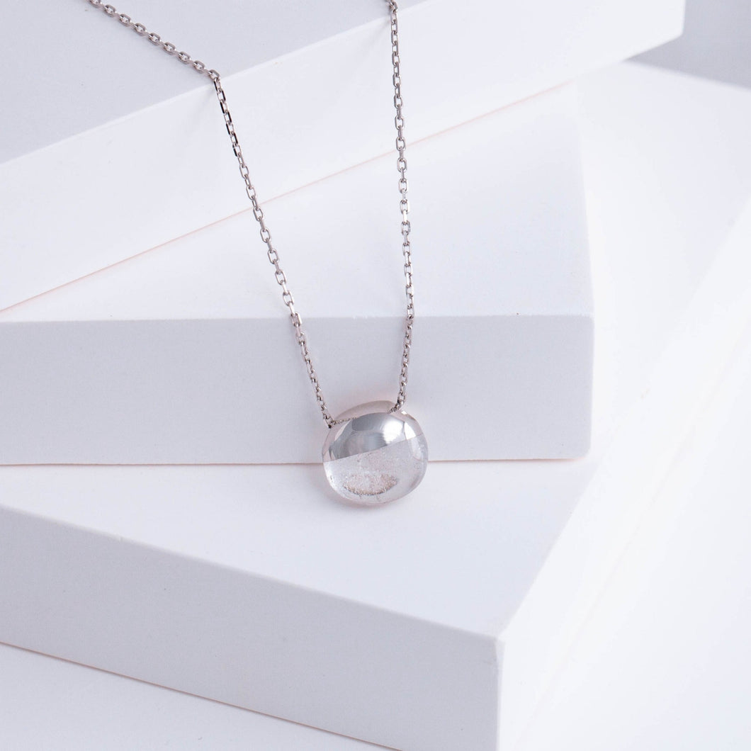 Rock Himalayan quartz necklace (small round)