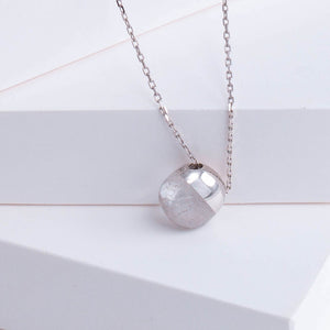 Rock Himalayan quartz necklace (small round)