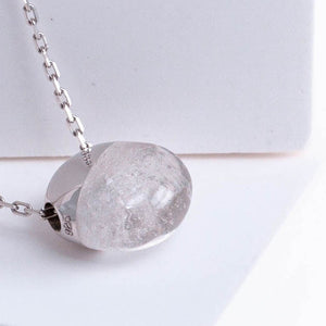 Rock Himalayan quartz necklace (small round)