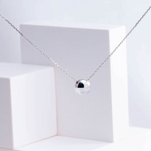 Rock Himalayan quartz necklace (small round)